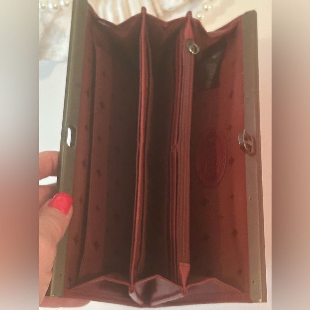 Fossil Burgundy Leather Continental Wallet Clutch - Picture 10 of 12